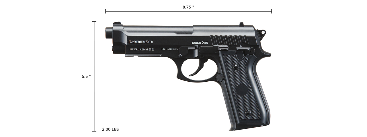 Lancer Air Saber X92 Full Metal Airgun Pistol