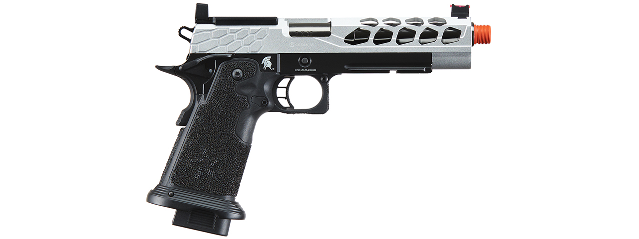 Lancer Tactical Stryk Hi-Capa 5.1 Gas Blowback Airsoft Pistol w/ Red Dot Mount (Color: Black & Silver) - Click Image to Close