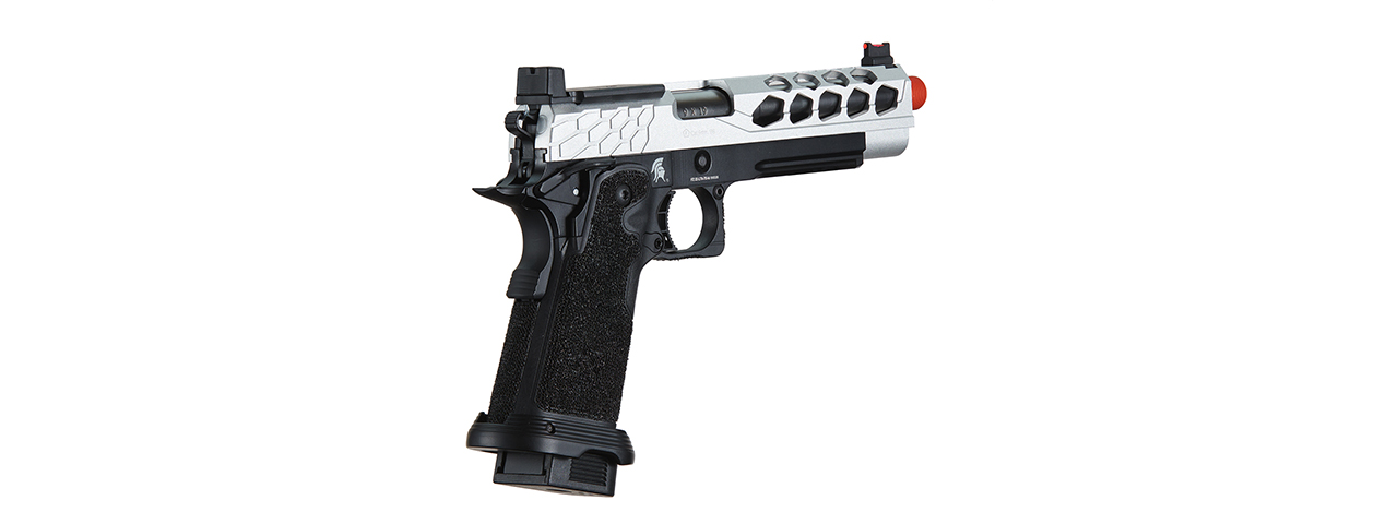 Lancer Tactical Stryk Hi-Capa 5.1 Gas Blowback Airsoft Pistol w/ Red Dot Mount (Color: Black & Silver) - Click Image to Close