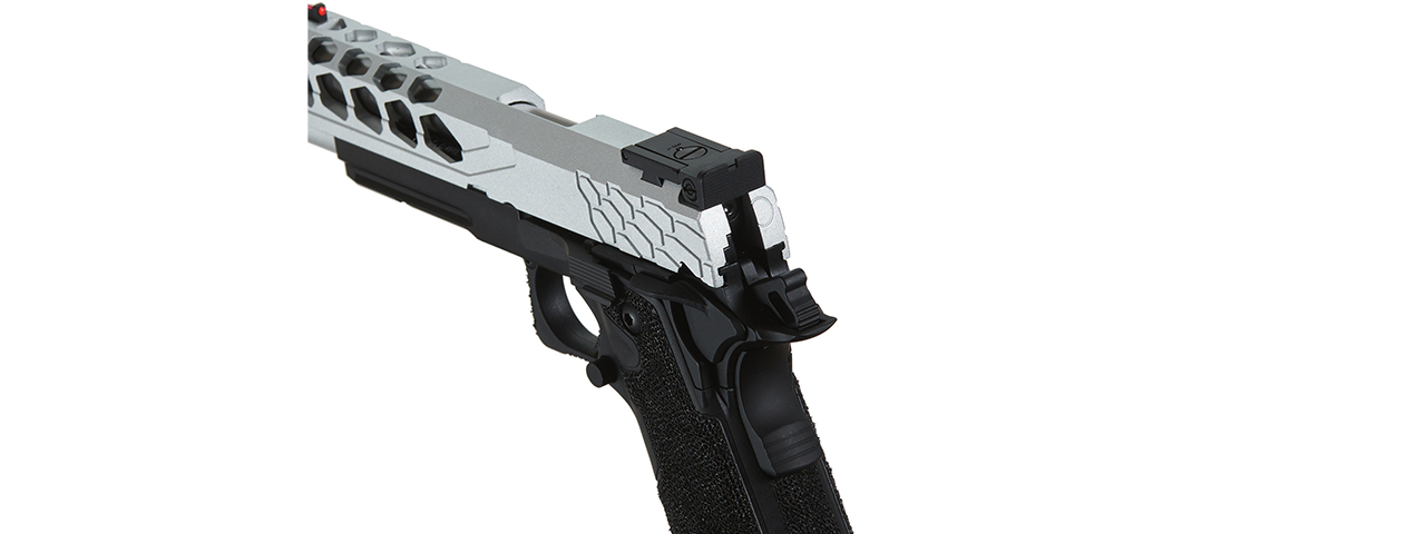 Lancer Tactical Stryk Hi-Capa 5.1 Gas Blowback Airsoft Pistol (Color: Black & Silver)