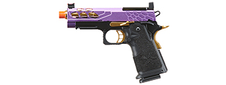 Lancer Tactical Stryk Hi-Capa 4.3 Gas Blowback Airsoft Pistol w/ Red Dot Mount (Color: Black, Purple, & Gold)