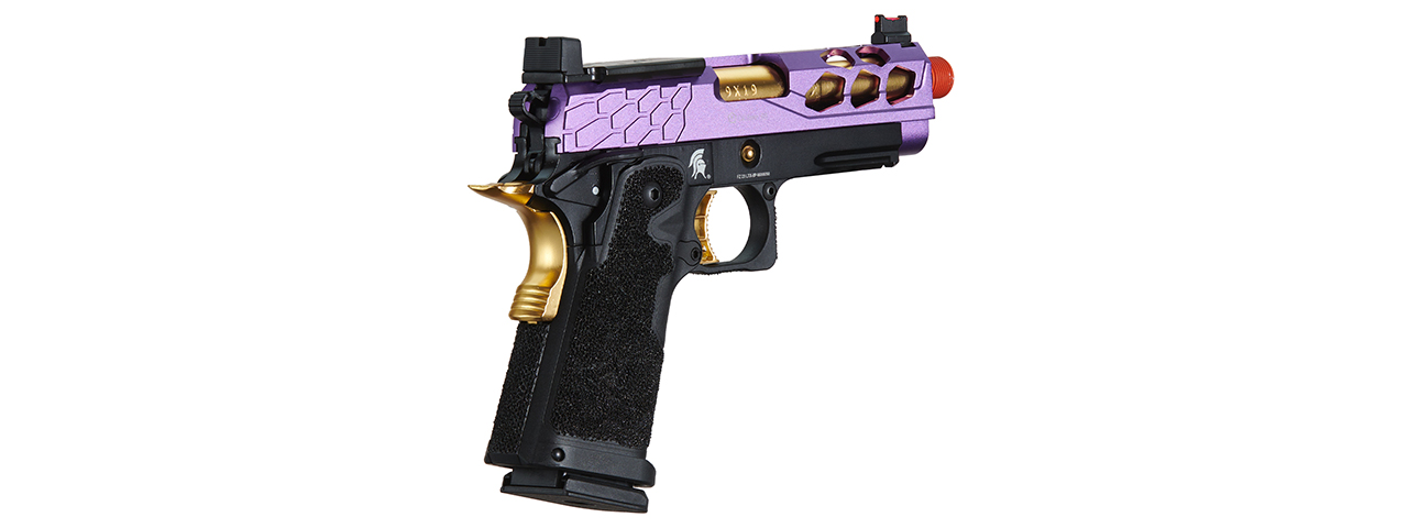 Lancer Tactical Stryk Hi-Capa 4.3 Gas Blowback Airsoft Pistol w/ Red Dot Mount (Color: Black, Purple, & Gold)