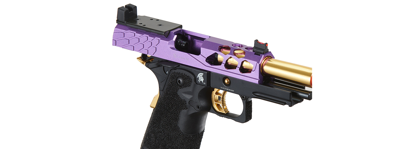 Lancer Tactical Stryk Hi-Capa 4.3 Gas Blowback Airsoft Pistol w/ Red Dot Mount (Color: Black, Purple, & Gold)