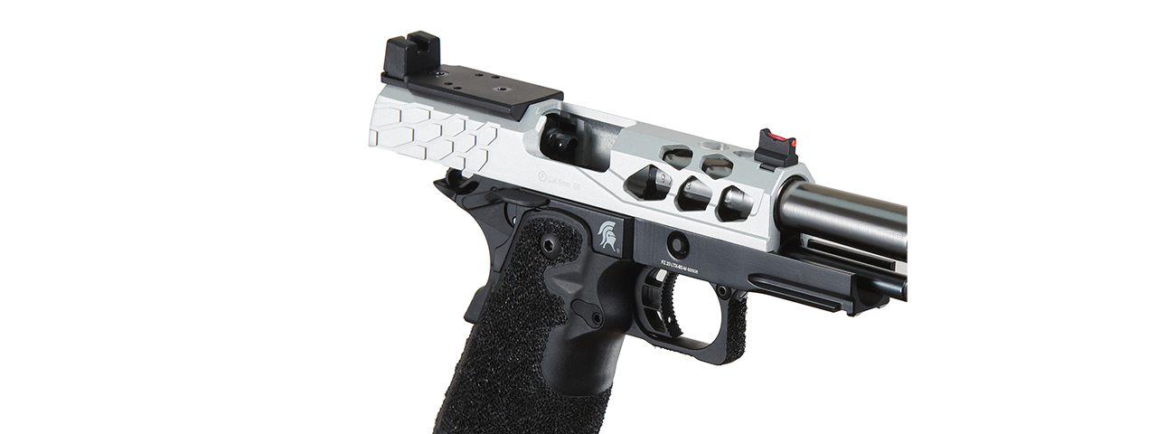 Lancer Tactical Stryk Hi-Capa 4.3 Gas Blowback Airsoft Pistol w/ Red Dot Mount (Color: Black & Silver) - Click Image to Close