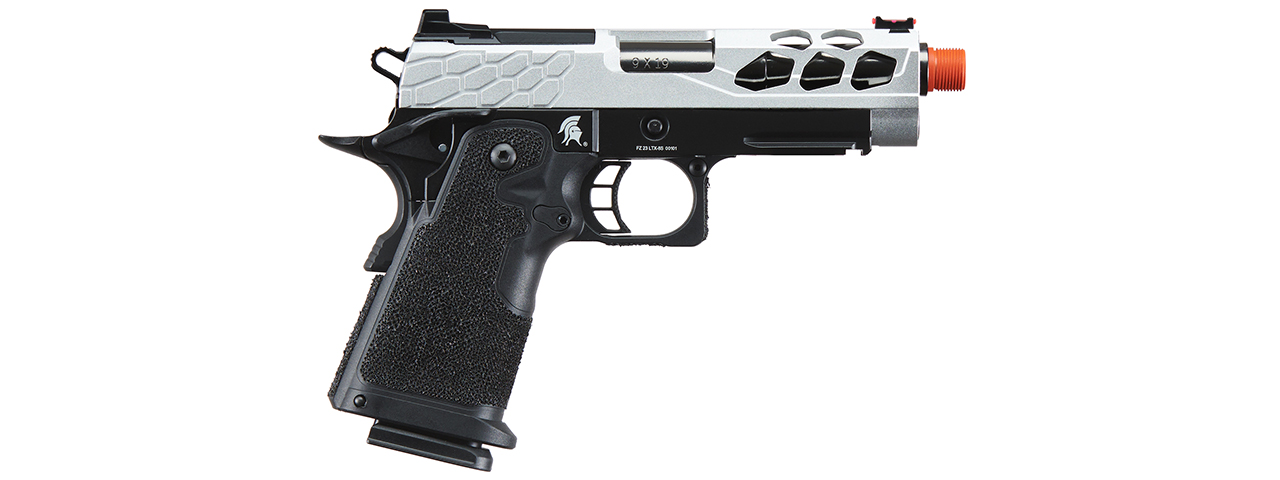 Lancer Tactical Stryk Hi-Capa 4.3 Gas Blowback Airsoft Pistol (Color: Black & Silver) - Click Image to Close