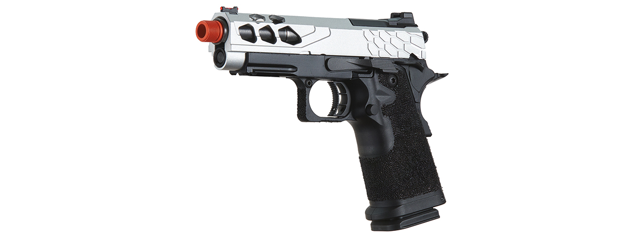 Lancer Tactical Stryk Hi-Capa 4.3 Gas Blowback Airsoft Pistol (Color: Black & Silver)