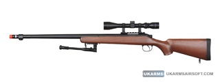 UK Arms Airsoft VSR-10 Bolt Action Sniper Rifle (Color: Wood)