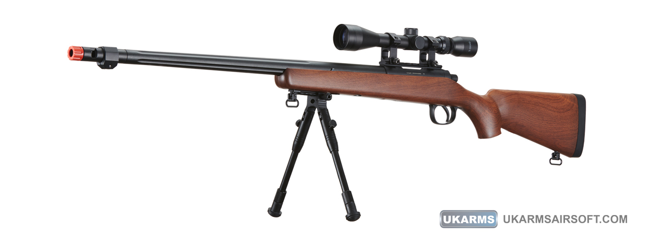 UK Arms Airsoft VSR-10 Bolt Action Sniper Rifle (Color: Wood) - Click Image to Close
