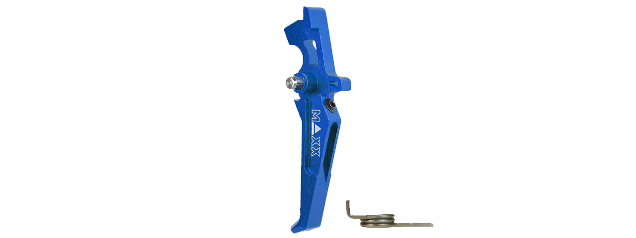 Maxx Model CNC Aluminum Advanced Speed Trigger for M4 / M16 Series Airsoft AEGs (Style E)(Blue)