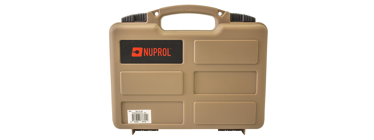 Nuprol Essentials Small Pistol Hard Case 12.5" with Pick and Pluck Foam - Tan