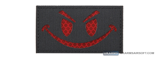 Reflective Evil Smiley Morale Patch (Color: Black & Red)