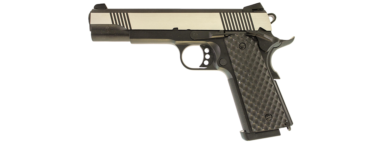 Raven Airsoft MEU Gas Blowback Pistol - Black & Silver