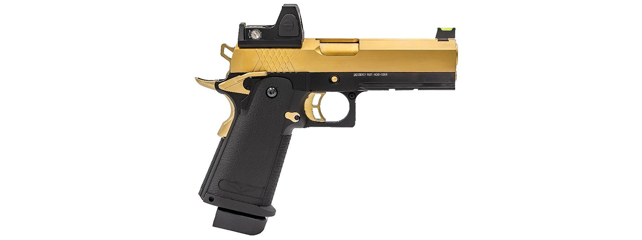 Raven Airsoft 4.3 Hi Capa + Micro Red Dot - Black & Gold