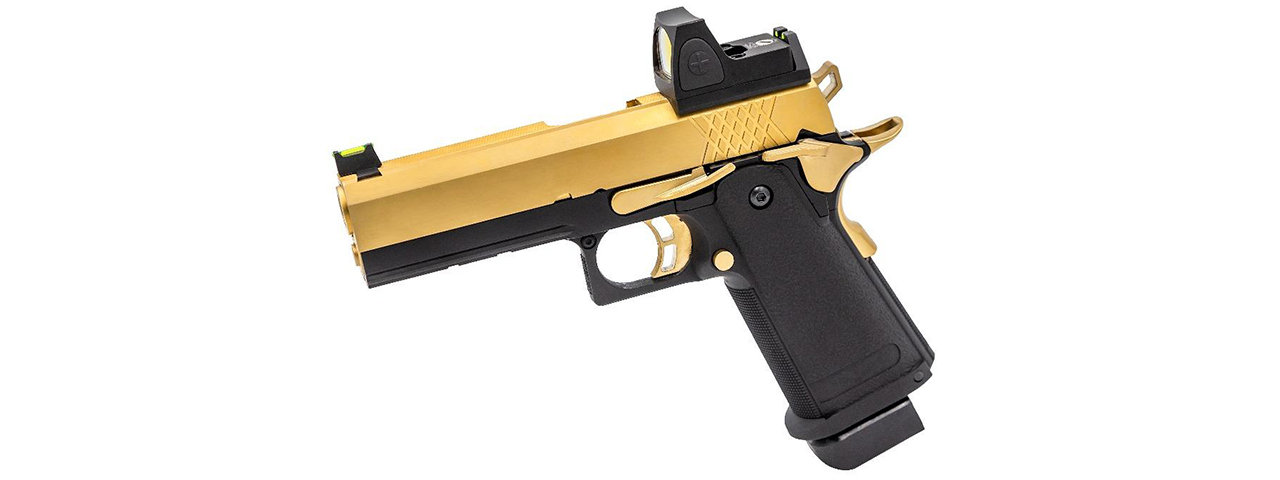 Raven Airsoft 4.3 Hi Capa + Micro Red Dot - Black & Gold