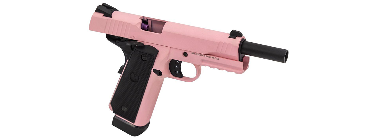 Raven Airsoft Railed R14 Hi Capa - Pink - Click Image to Close