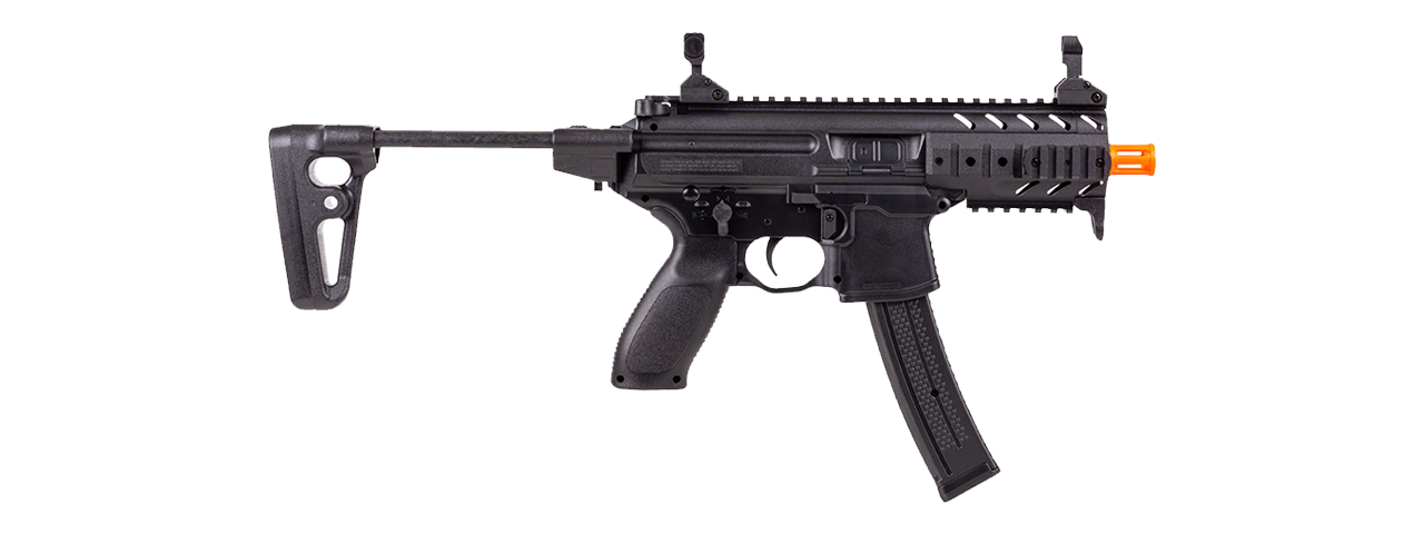 Sig Sauer MPX and P226 Airsoft Spring Powered PDW/Pistol Combo Kit (Black) - Click Image to Close