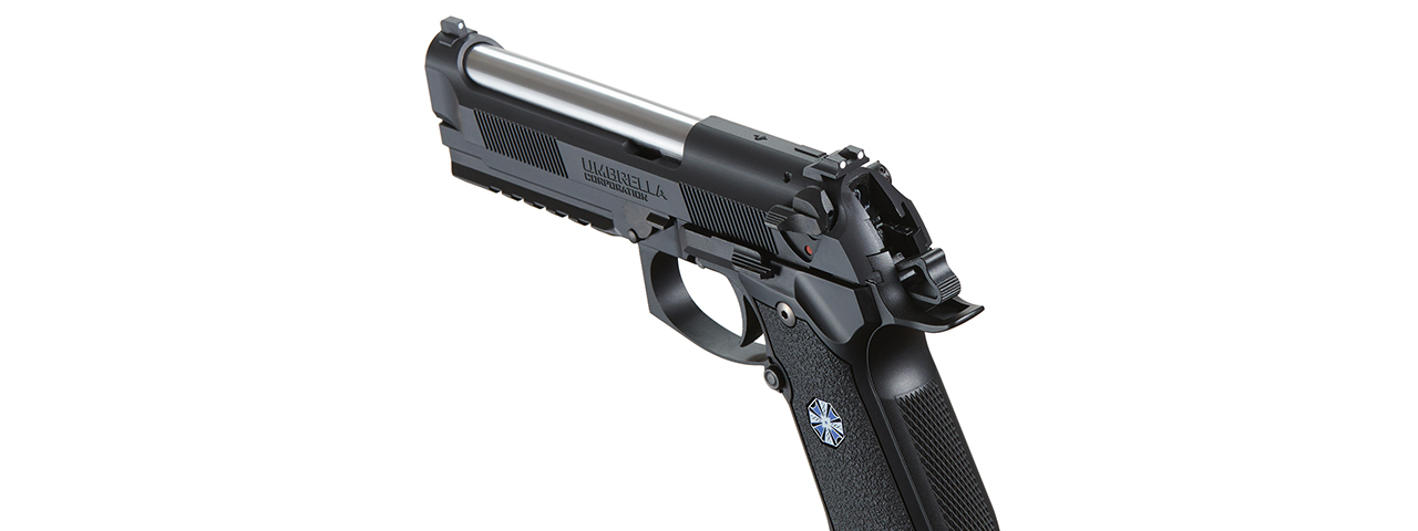 Tokyo Marui Limited Edition Biohazard Albert W. Model 01P Umbrella Corporation Gas Blowback Airsoft Pistol (Color: Black) - Click Image to Close