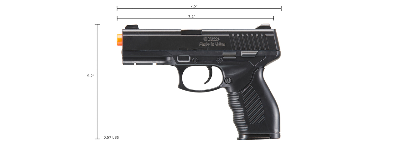 UK Arms V310 Spring Powered Airsoft Pistol (Color: Black) - Click Image to Close