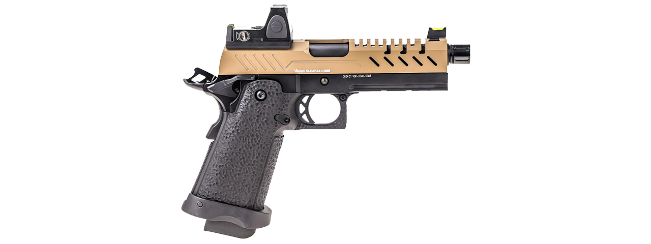 Vorsk Airsoft 4.3 Hi Capa + Micro Red Dot - Black/Tan - Click Image to Close