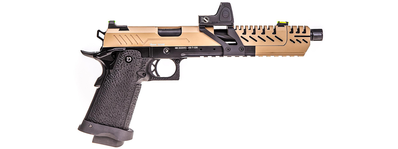 Vorsk Airsoft 7in Titan Hi Capa + Micro Red Dot - Tan