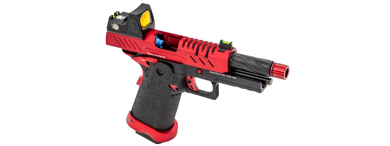 Vorsk Airsoft 3.8 Hi Capa Pro + Micro Red Dot - Red - Click Image to Close