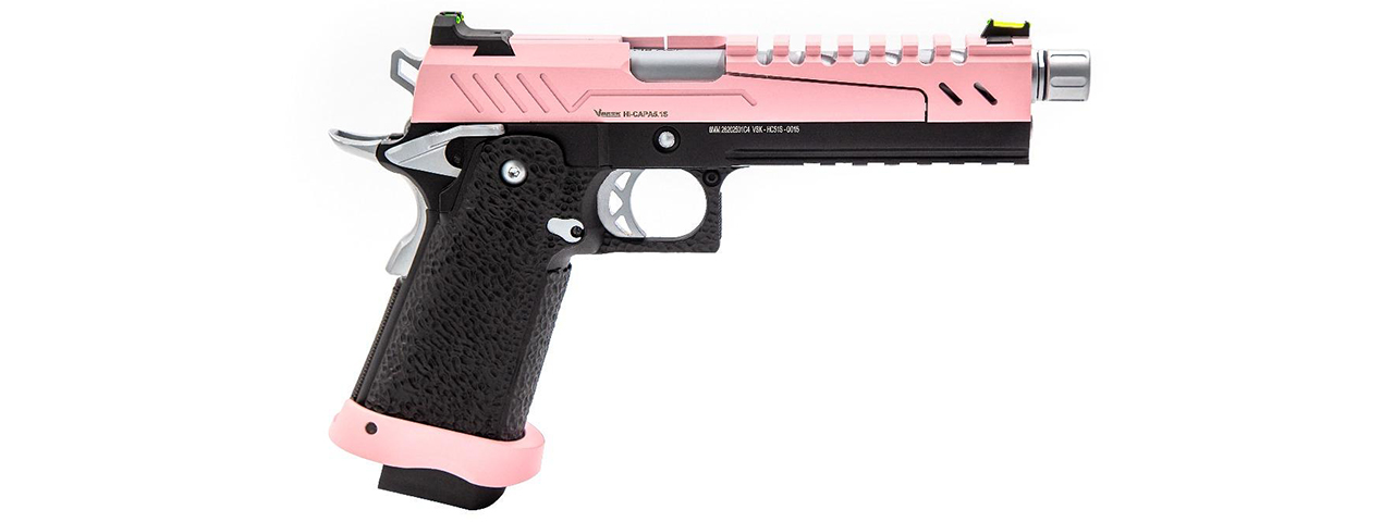 Vorsk Airsoft 5.1 Split Slide Hi Capa - Pink, Black, & Chrome - Click Image to Close