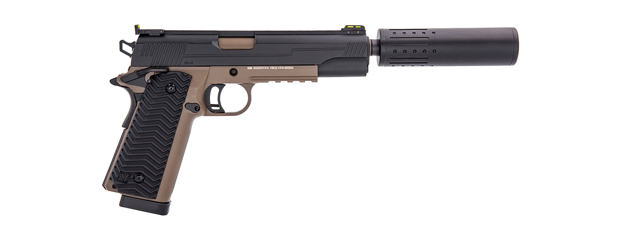 Vorsk Airsoft VX-14 GBB Pistol - Two Tone Black & FDE - Click Image to Close