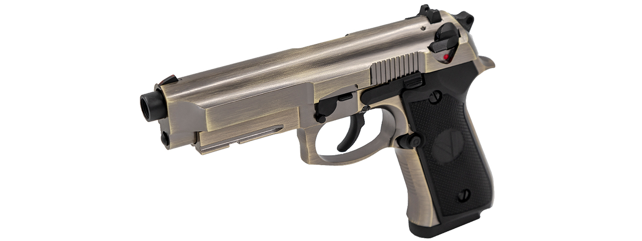 Vorsk Airsoft VM9 Osiris Gas Blowback Pistol - Brushed Aluminum - Click Image to Close