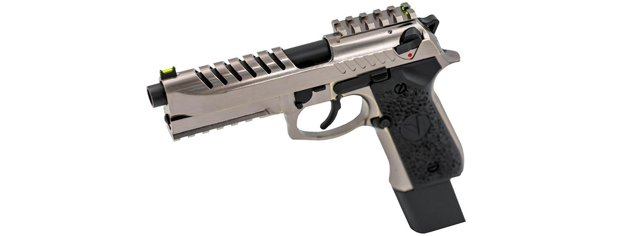 Vorsk Airsoft Tactical VM9 Gas Blowback Pistol - Brushed Aluminum