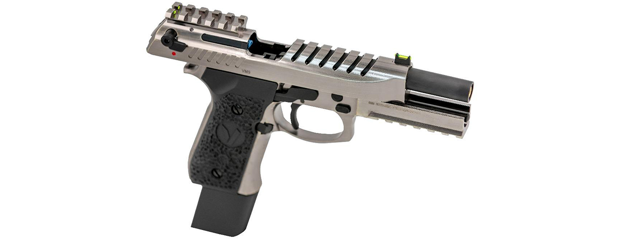 Vorsk Airsoft Tactical VM9 Gas Blowback Pistol - Brushed Aluminum