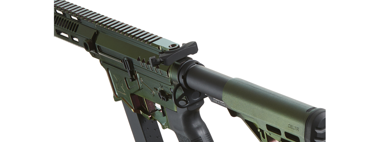 Zion Arms R&D Precision Licensed PW9 Mod 1 Long Rail Airsoft Rifle with Delta Stock (Color: Razorback)