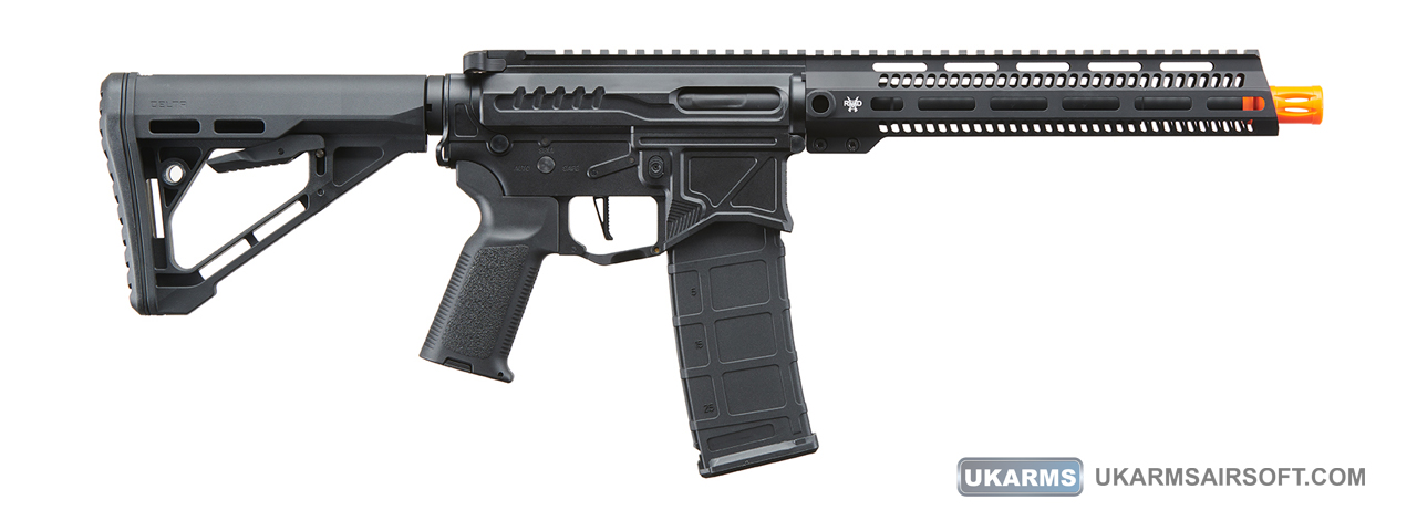 Zion Arms R15 Mod 1 Long Rail Airsoft Rifle with Delta Stock (Color: Black) - Click Image to Close