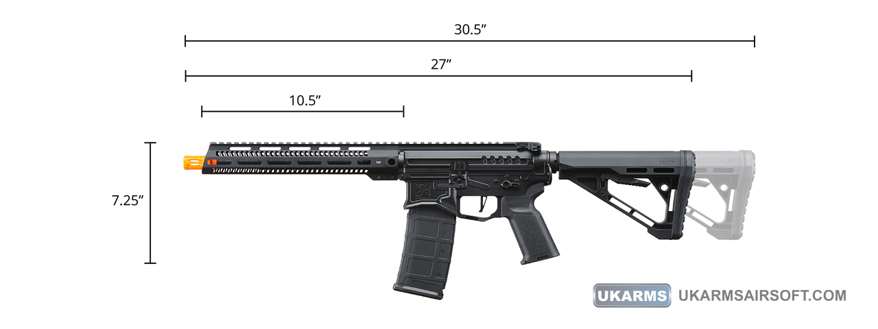 Zion Arms R15 Mod 1 Long Rail Airsoft Rifle with Delta Stock (Color: Black) - Click Image to Close