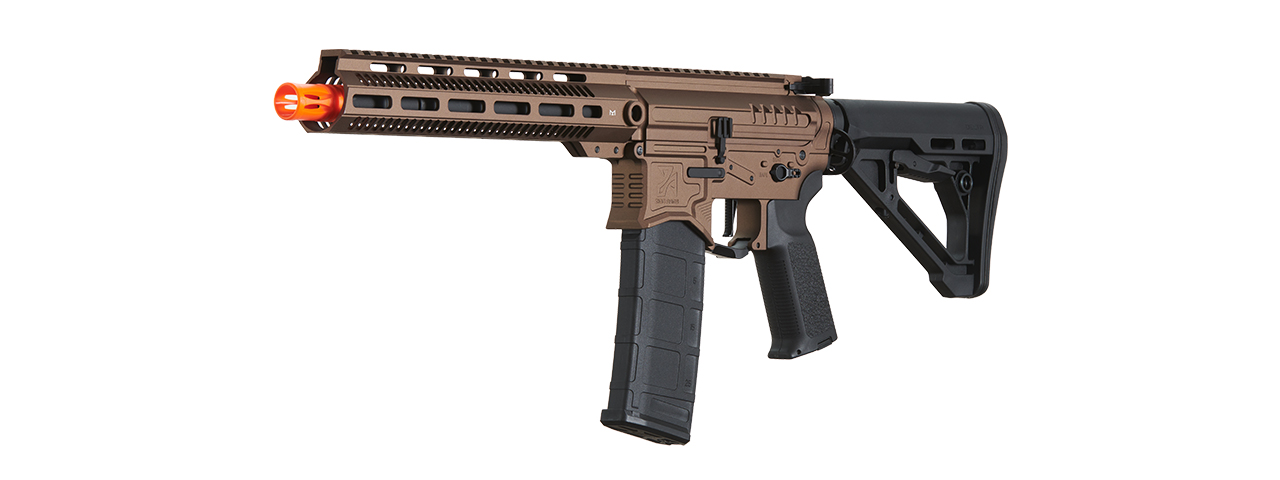 Zion Arms R15 Mod 1 Long Rail Airsoft Rifle with Delta Stock (Color: Bronze)