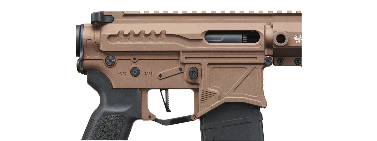 Zion Arms R15 Mod 1 Long Rail Airsoft Rifle with Delta Stock (Color: Bronze)