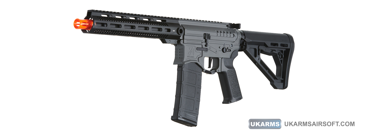 Zion Arms R15 Mod 1 Long Rail Airsoft Rifle with Delta Stock (Color: Grey) - Click Image to Close