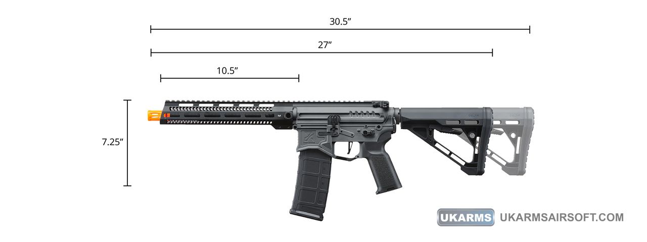 Zion Arms R15 Mod 1 Long Rail Airsoft Rifle with Delta Stock (Color: Grey)