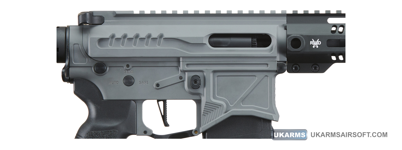 Zion Arms R15 Mod 1 Long Rail Airsoft Rifle with Delta Stock (Color: Grey) - Click Image to Close