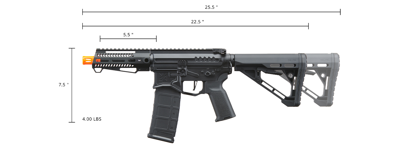 Zion Arms R15 Mod 1 Short Barrel Airsoft Rifle with Delta Stock (Color: Black)