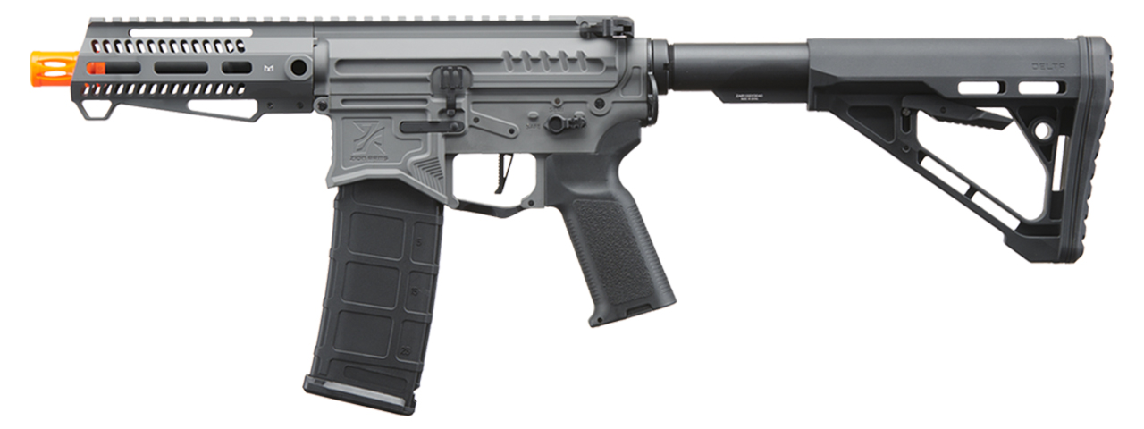 Zion Arms R15 Mod 1 Short Barrel Airsoft Rifle with Delta Stock (Color: Grey) - Click Image to Close