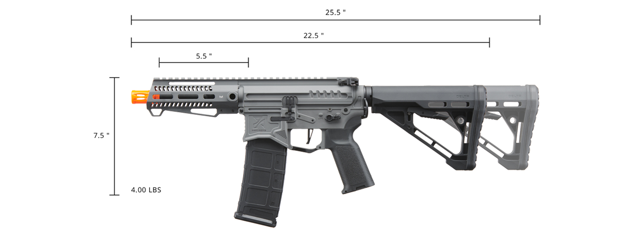 Zion Arms R15 Mod 1 Short Barrel Airsoft Rifle with Delta Stock (Color: Grey) - Click Image to Close