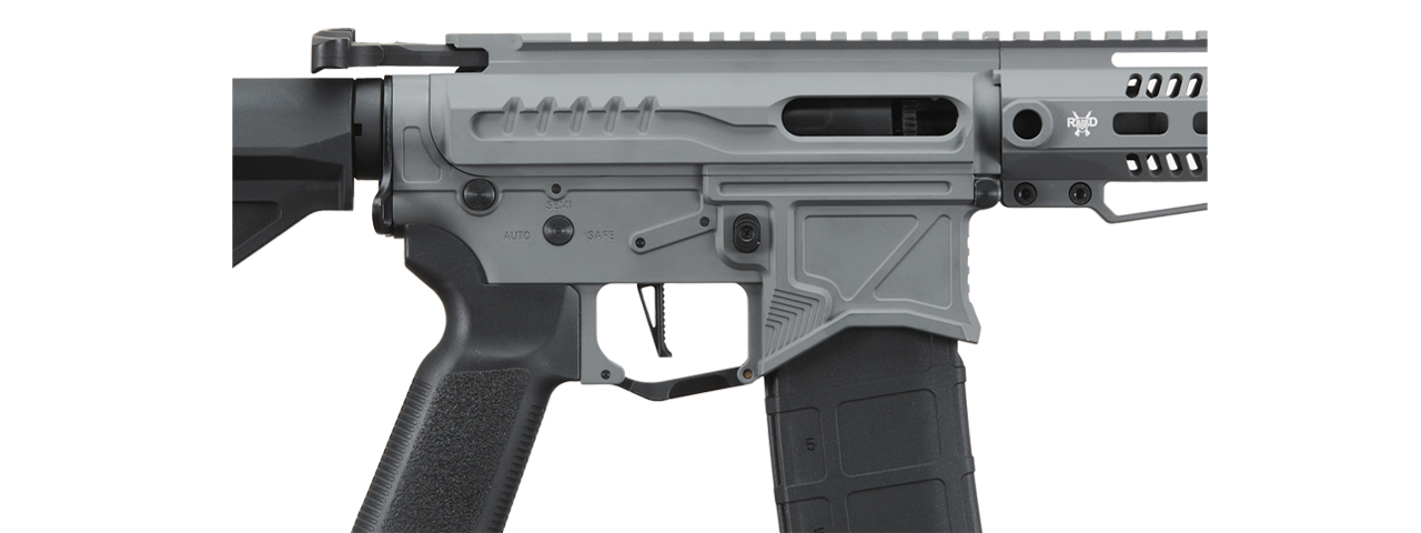 Zion Arms R15 Mod 1 Short Barrel Airsoft Rifle with Delta Stock (Color: Grey) - Click Image to Close