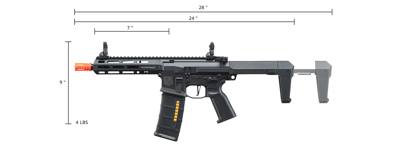 Bo Manufacturer Diamondback Licensed DB15 AP306 7" Airsoft AEG Rifle - Click Image to Close