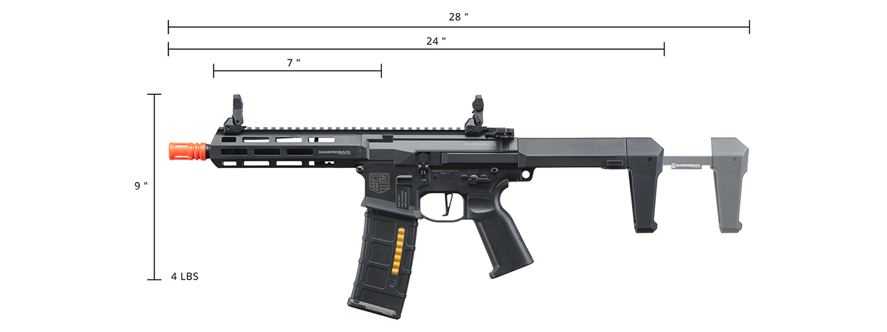 Bo Manufacturer Diamondback Licensed DB15 AP306 7" Airsoft AEG Rifle