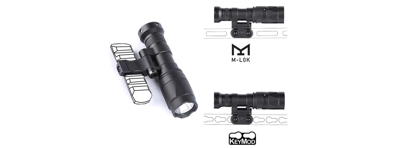 Atlas Custom Works M340C Scout Light PRO Rail Mount LED Flashlight - (Black) - Click Image to Close