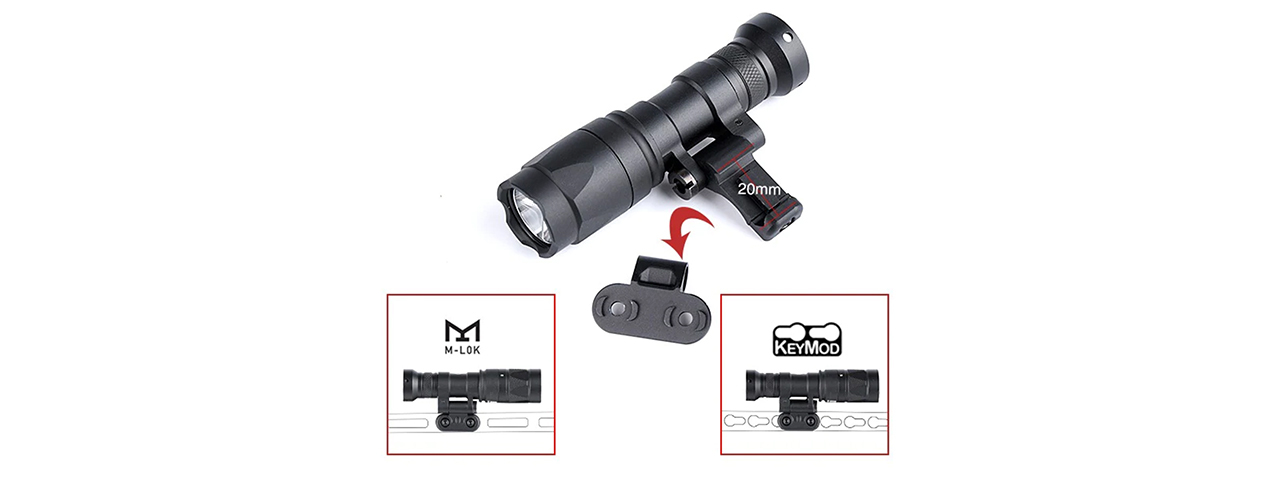 Atlas Custom Works M340C Scout Light PRO Rail Mount LED Flashlight - (Black) - Click Image to Close