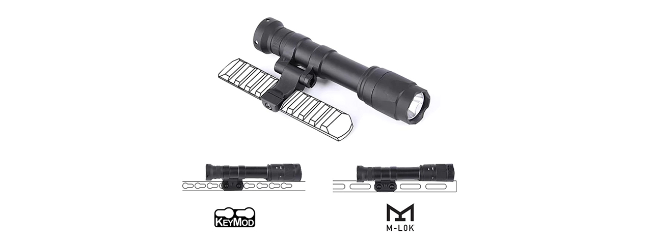 Atlas Custom Works M640U Scout Light PRO Rail Mount LED Flashlight - (Black)