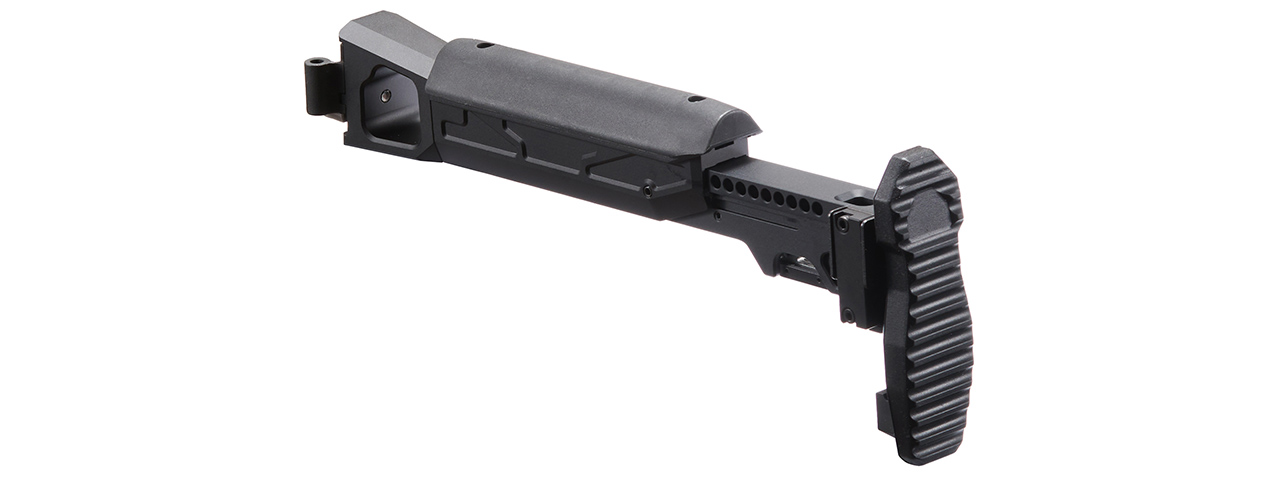 Atlas Custom Works Folding Telescopic Buttstock w/ Cheek Riser for GHK AK74 GBB Airsoft Rifle - (Black)