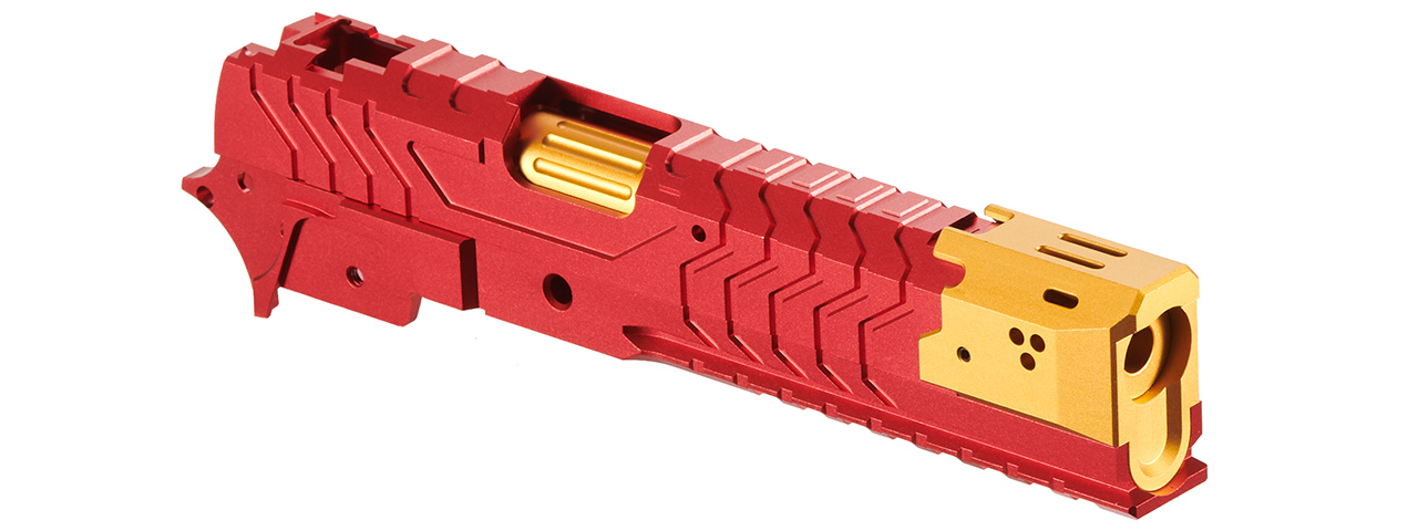 Atlas Custom Works CNC Aluminum Matrix Kit for Marui Hi-Capa GBB Airsoft Pistols - (Red/Gold)