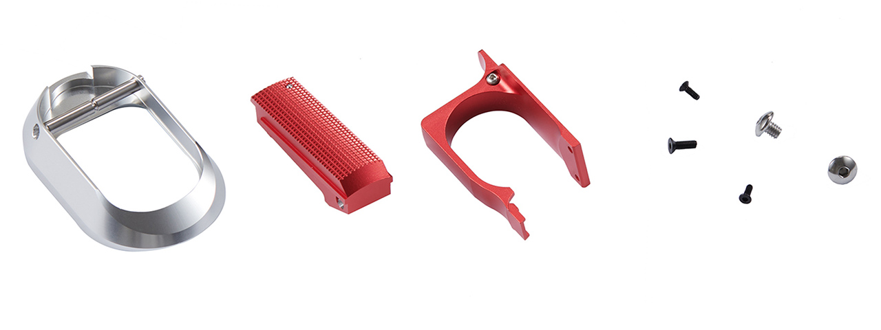 Atlas Custom Works CNC Aluminum Type 5 Grip for TM Marui Hi-Capa GBB Airsoft Pistols - (Red)